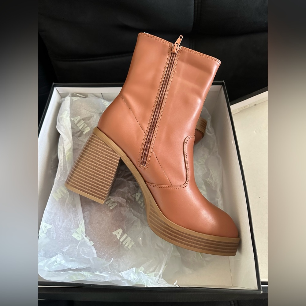 MIA Cognac Leather Boot